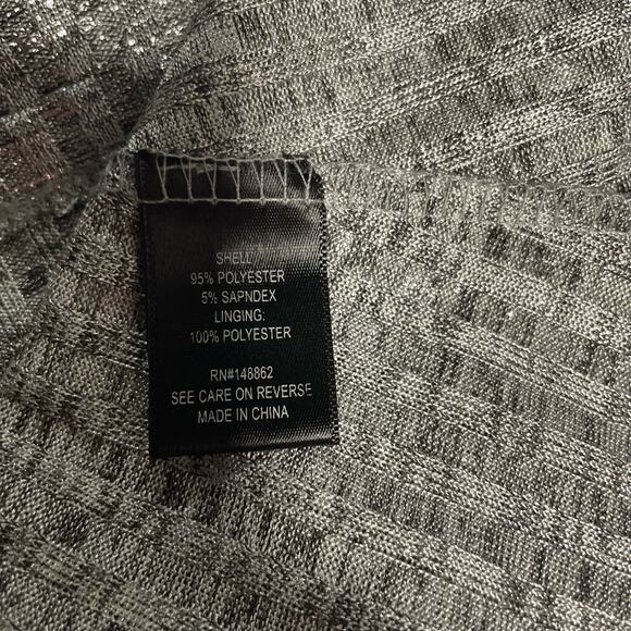 Torrid Silver Metallic Shimmer Ribbed Knit Trapeze Dress Size 1X - Picture 5 of 6